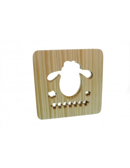 Holzlampe mit Motiv "Schaf" LED Tischlampen, Kinderzimmerlampe, Nachtischlampe, Wohndeko, Holzdeko, Licht fürs Kinderzimmer 	