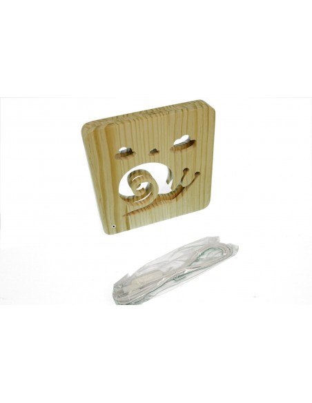 Holzlampe mit Motiv "Schnecke" LED Tischlampen, Kinderzimmerlampe, Nachtischlampe, Wohndeko, Holzdeko, Licht fürs Kinderzimmer