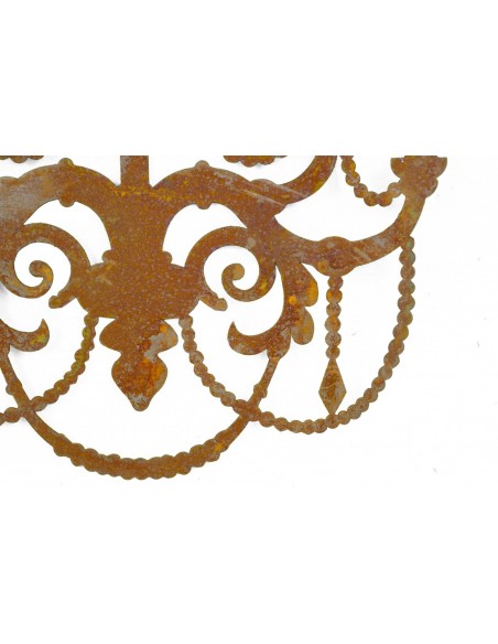 Edelrost Deko Kronleuchter aus Metall mit Rostpatina zum Aufhängen - Wohndeko, Barockdeko, zum Hängen