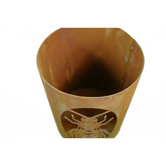 Insektenwindlicht "Wespe" - Windlichter für den Außenbereich , Bienengarten, Gartendeko, Metalldeko, Edelrost Deko