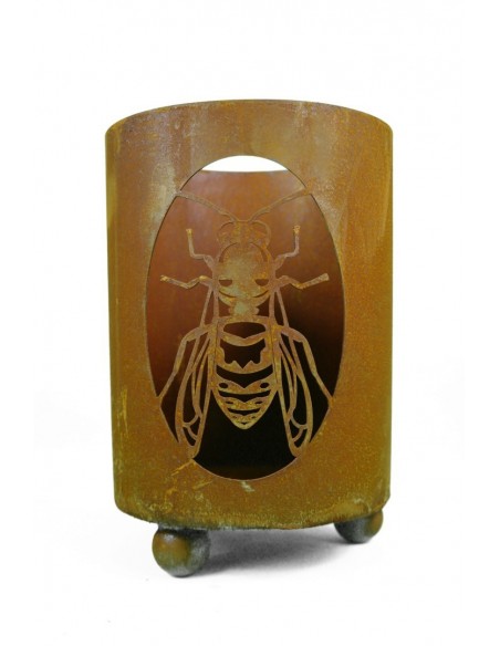 Insektenwindlicht "Wespe" - Windlichter für den Außenbereich , Bienengarten, Gartendeko, Metalldeko, Edelrost Deko