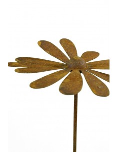Deko Margerite klein mit Kugel - Blumendeko für den Garten, Blumen, Metalldeko, Edelrostdeko, Frühlingsdeko, Stecker
