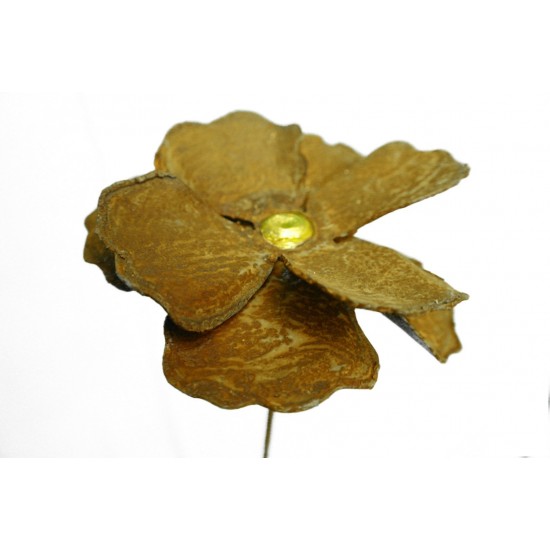 Deko Mohn mit Goldmitte Ø ca. 15 cm - Blumendeko für den Garten, Hochbeete, Erde