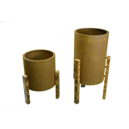 Pflanzschale "Planter round" Mittel - Deko für die Blumenecke, Metalldeko, Edelrostdeko, Rost Patina, Pflanzschale