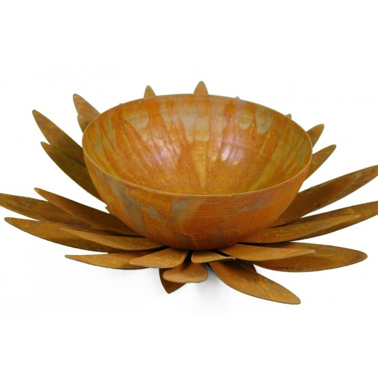 Blütenschale mit Innenschale und Rohr - Deko Schalen zum basteln , Pflanzschale, Metalldeko, Gartendeko