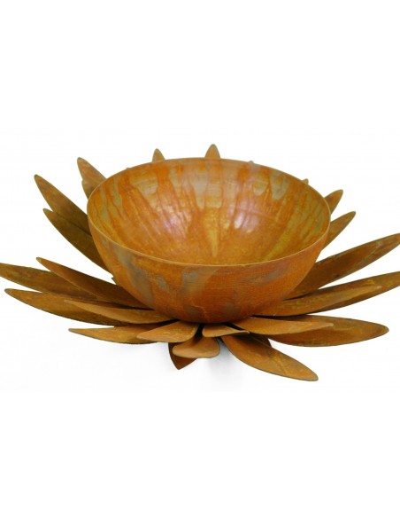 Blütenschale mit Innenschale und Rohr - Deko Schalen zum basteln , Pflanzschale, Metalldeko, Gartendeko