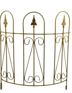 Deko Gartenzaun zum Stecken gebogen, Metalldeko, Gartendeko, Edelrostdeko, Außendeko, Stecker