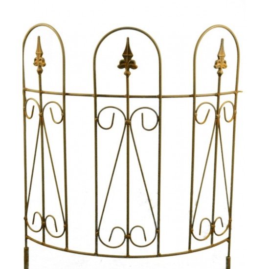 Deko Gartenzaun zum Stecken gebogen, Metalldeko, Gartendeko, Edelrostdeko, Außendeko, Stecker