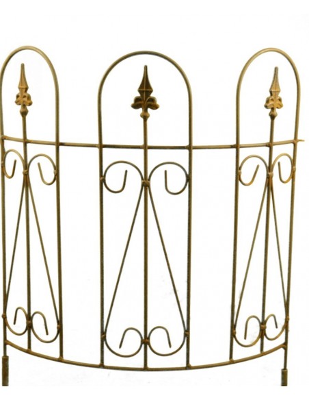 Deko Gartenzaun zum Stecken gebogen, Metalldeko, Gartendeko, Edelrostdeko, Außendeko, Stecker