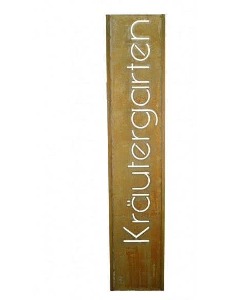 Statement Stele "Kräutergarten" , Metalldeko, Gartendeko, Außendeko, Deko für den Garten, Deko mit Spruch