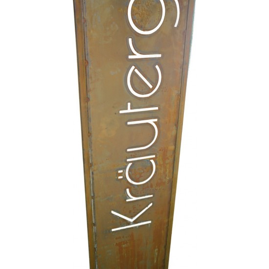 Statement Stele "Kräutergarten" , Metalldeko, Gartendeko, Außendeko, Deko für den Garten, Deko mit Spruch