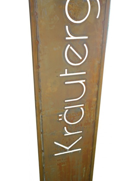 Statement Stele "Kräutergarten" , Metalldeko, Gartendeko, Außendeko, Deko für den Garten, Deko mit Spruch