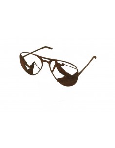 Deko Brille - Berg und Skifahrer - kreative Fensterdeko und Cottagedeko