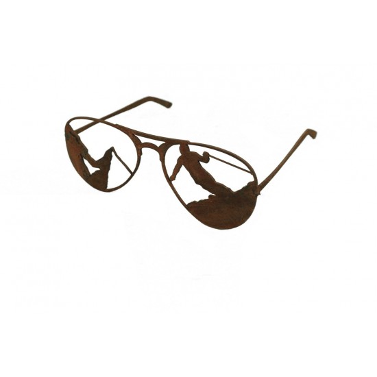Deko Brille - Berg und Skifahrer - kreative Fensterdeko und Cottagedeko 