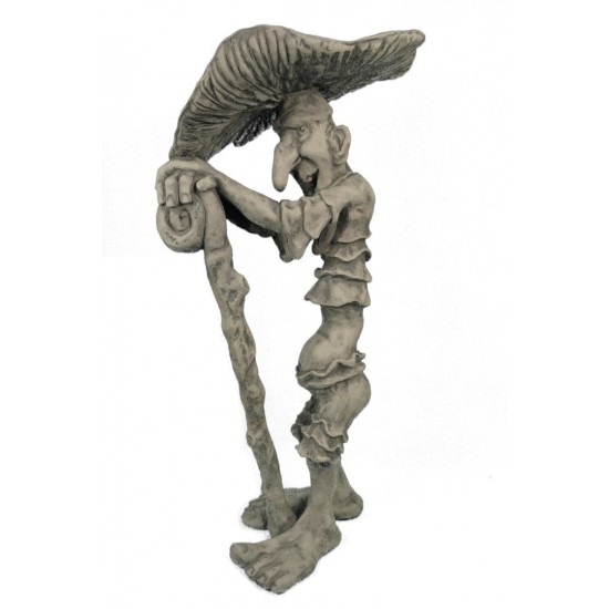 Gartenfigur Kobold - Fliegenpilz - Höhe 64 cm - Märchenhafte Gartendeko aus Stein