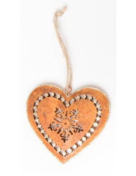 Edelrost Deko Herz klein zum Hängen - Höhe 8 cm