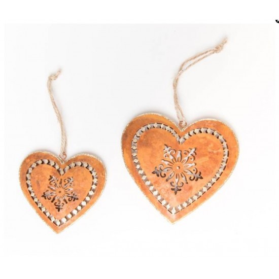 Edelrost Deko Herz klein zum Hängen - Höhe 8 cm