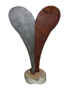 Deko Herz zweiteilig klein mit Antikeffet - Höhe 42 cm