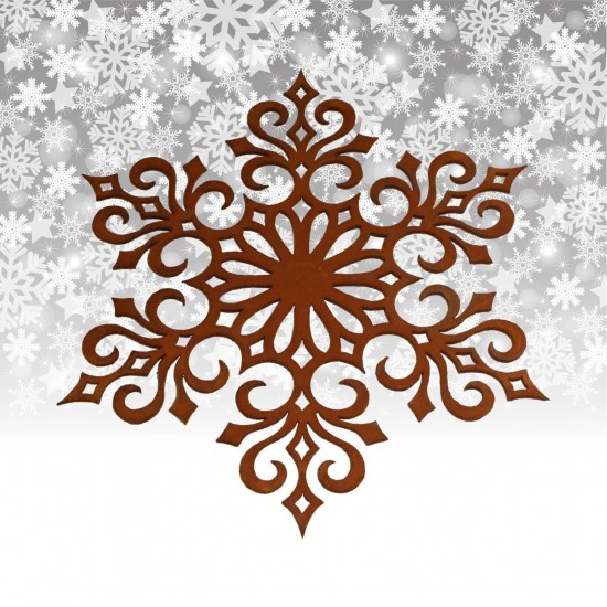 Weihnachtsbaumschmuck und Christbaumschmuck Christbaumschmuck Flocke 4, Ø 20 cm Filigran geschnittene rostige Schneeflocke als F