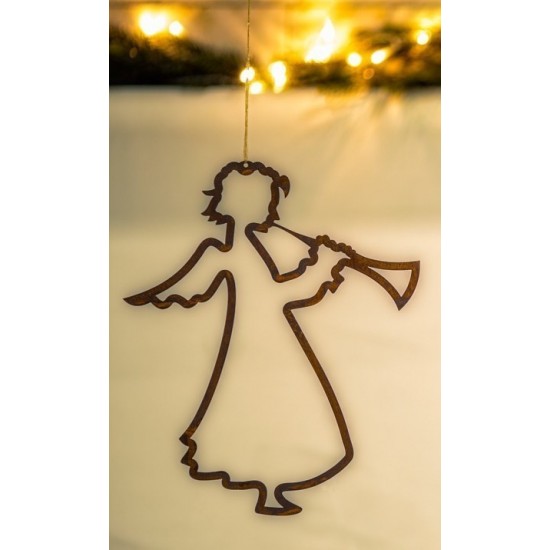 Deko Engel mit Trompete zum Hängen, Winterdeko, Weihnachtsdeko, Schutzengel, Deko für die Tanne, Deko zum Basteln