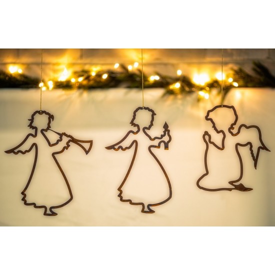 Deko Engel mit Trompete zum Hängen, Winterdeko, Weihnachtsdeko, Schutzengel, Deko für die Tanne, Deko zum Basteln