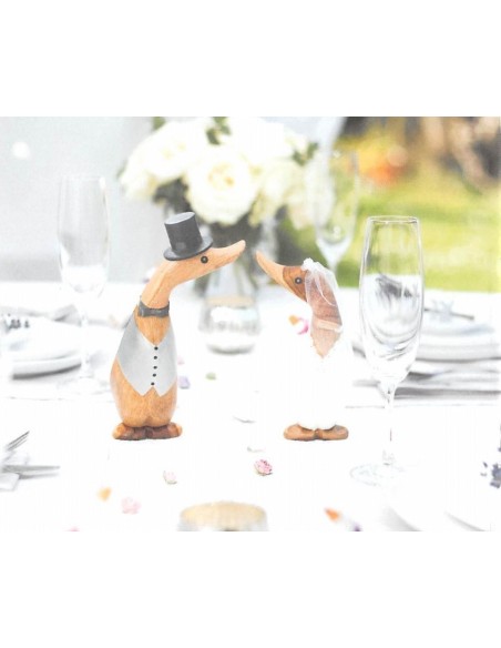 Deko Naturholz Entlein Brautpaar ,Hochzeitsdeko, Deko für Paare, Deko aus Holz