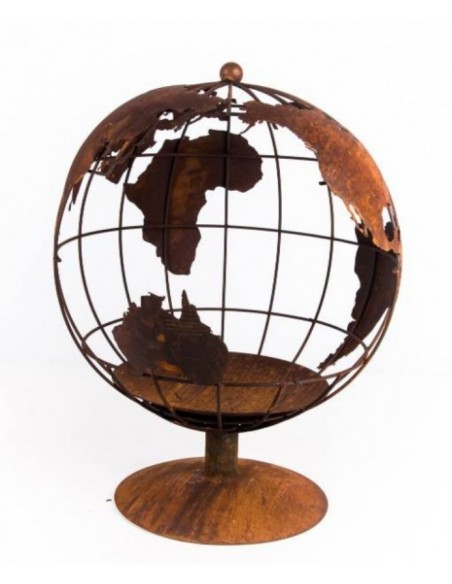 XL Feuerkugel Globus - 100 cm hoch - Brennende Weltkugel als Feuerschale