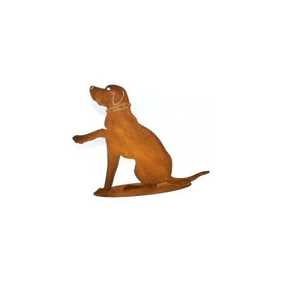Deko Hund sitzend gibt Pfötchen