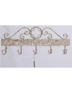 Wandgaderobe antikfinished  mit 5 Kleiderhaken