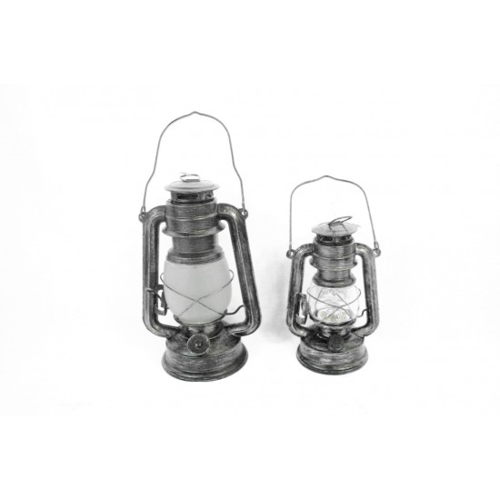 Deko Laterne LED grau groß - 11,5 x 16 x 24,5 cm Deko Laterne LED grau groß - 11,5 x 16 x 24,5 cm