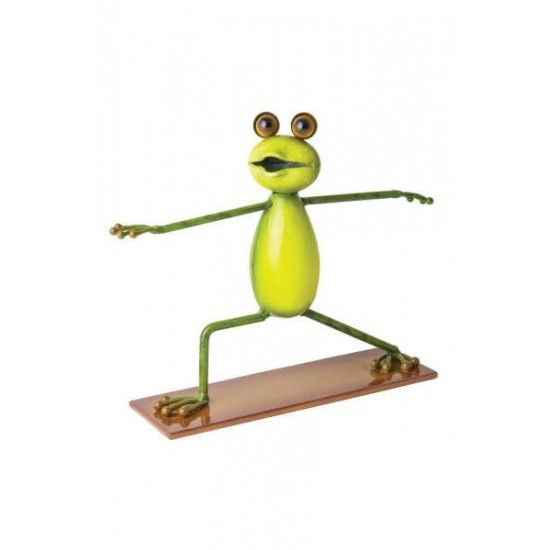 Yoga Frosch Der Krieger, Wohndeko, Wohnzimmerdeko, lustige Deko, Deko Frosche, Tierdeko