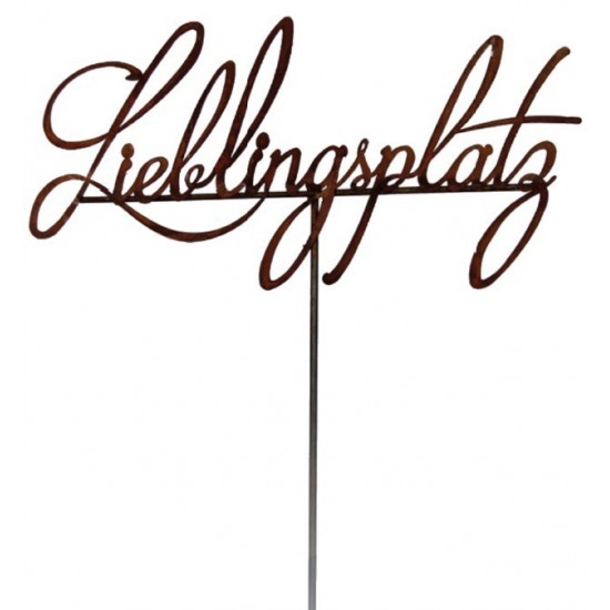 Gartenstecker mit Schrift "Lieblingsplatz"