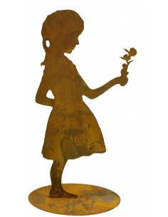 Edelrost Mädchen tanzend H 40 cm Dekoration Outdoor Gartenfigur Gartendekoration