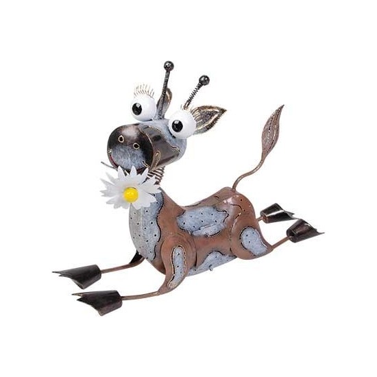 Lustige Deko Kuh mit glitzer  Hörnern und Ohren - Länge 50 cm