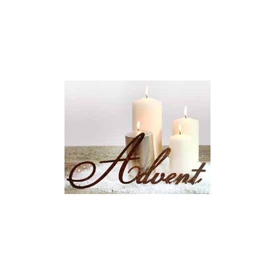 Advent Schriftzug aus Metall zum einarbeiten in Kranz
