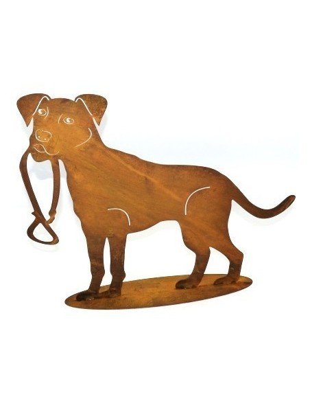Deko Hund mit Leine im Maul -