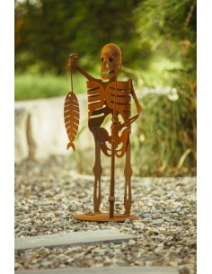 Deko Skelett beim Angeln -  Gruselige Teichdeko für Halloween 2