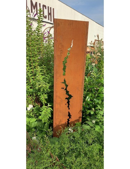 Sichtschutz schmal aus Metall Höhe 160 cm - Deko Stele Rostig