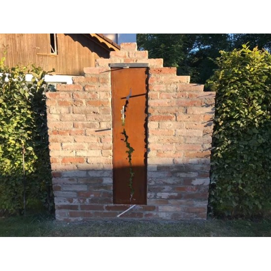 Sichtschutz schmal aus Metall Höhe 160 cm - Deko Stele Rostig