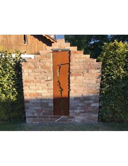 Sichtschutz schmal aus Metall Höhe 160 cm - Deko Stele Rostig