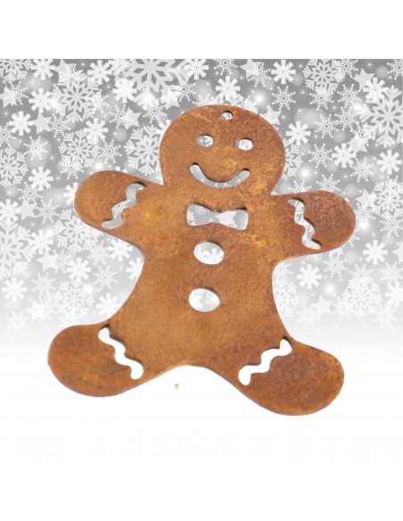 Gartendeko Rost Christbaumschmuck Lebkuchen H: 8 cm Edelrost  Gartendeko Rost Christbaumschmuck Lebkuchen H: 8 cm Edelrost
