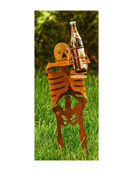 Deko Skelett mit Getränkehalter - gruselige Halloween Gartendeko -  Höhe  67 cm