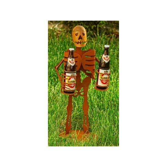 Deko Skelett Halloween mit 2 Getränkehaltern- Deko für Halloweenparty
