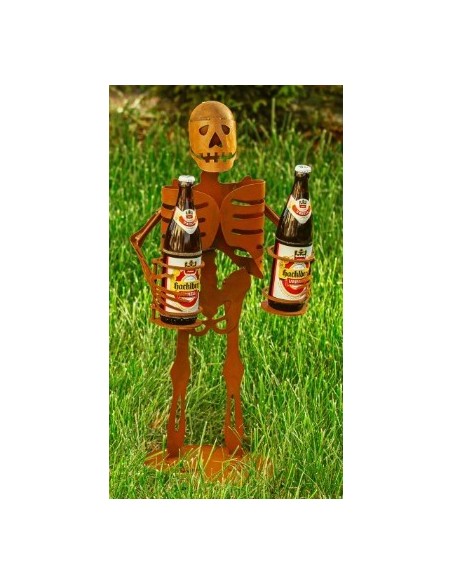 Deko Skelett Halloween mit 2 Getränkehaltern- Deko für Halloweenparty
