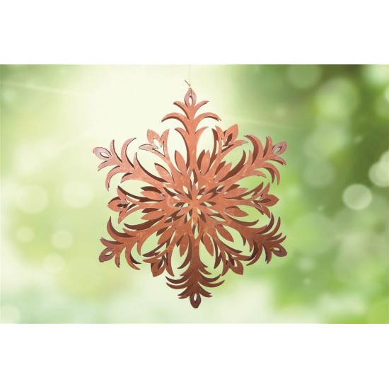 Gartendeko Rost Flocke 6 Schneekristall filigran gebogen Ø 20 cm  Edelrost 