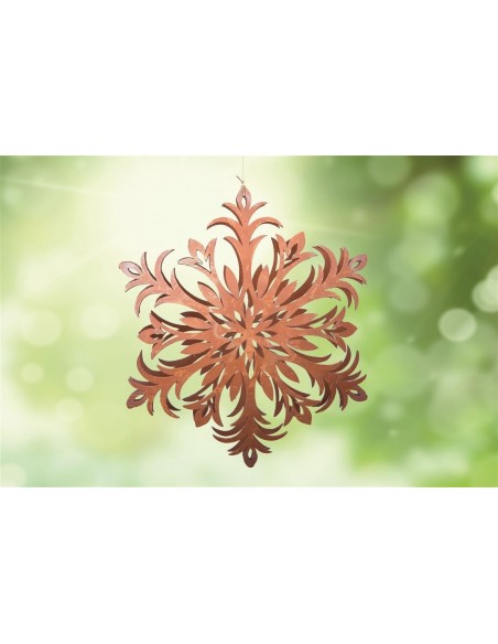 Gartendeko Rost Flocke 6 Schneekristall filigran gebogen Ø 20 cm  Edelrost 