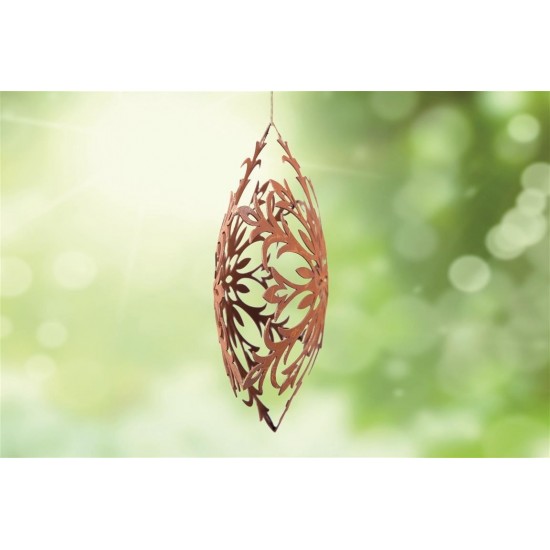 Gartendeko Rost Flocke 6 Schneekristall filigran gebogen Ø 20 cm  Edelrost 