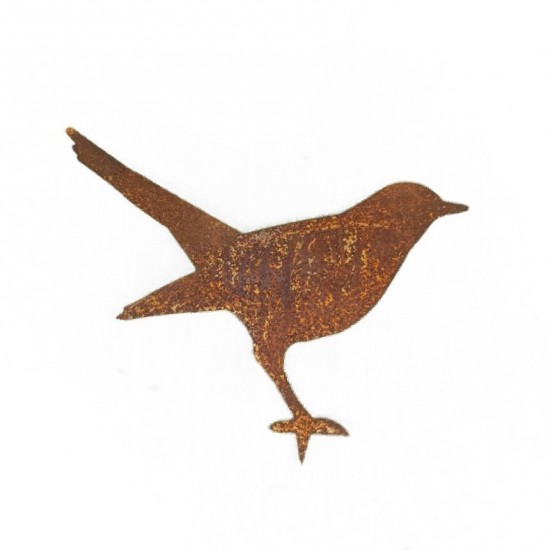 Vogel Amsel stehend mit Baumspieß - Höhe 20 cm - Bastelidee