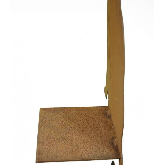 Katze seitlich Kantenhocker Metallkatze Detail Platte Metallplatte Tierdeko Rostdeko 