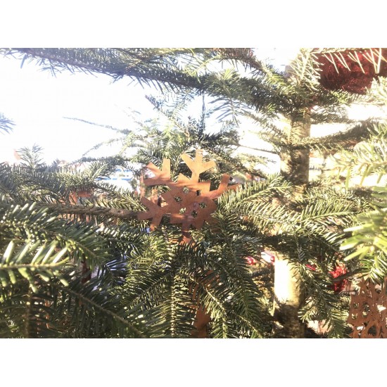 Edelrost Schneeflocke 3D-Kristall filigran gebogen , Weihnachtsdeko, Christbaumschmuck, Fensterdeko, Tannenbaumdeko, Winterdeko